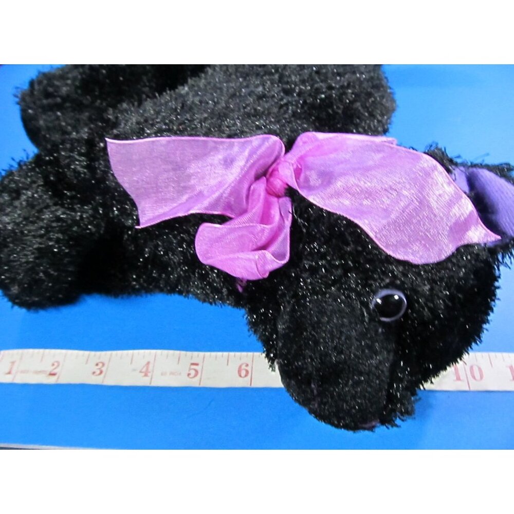 Unbranded Black Cat Plush Halloween Purple Bow 10" Stuffed Animal - Picture 5 of 7